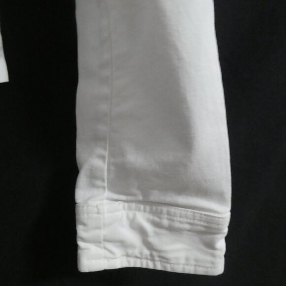 ZARA - Love Trf | small | White Denim Jacket | Gold Button Detail | Hook Closure - Picture 10 of 16